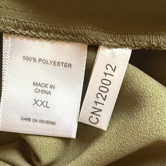 New York & Company Olive Button Down Shirt - Picture 9 of 9